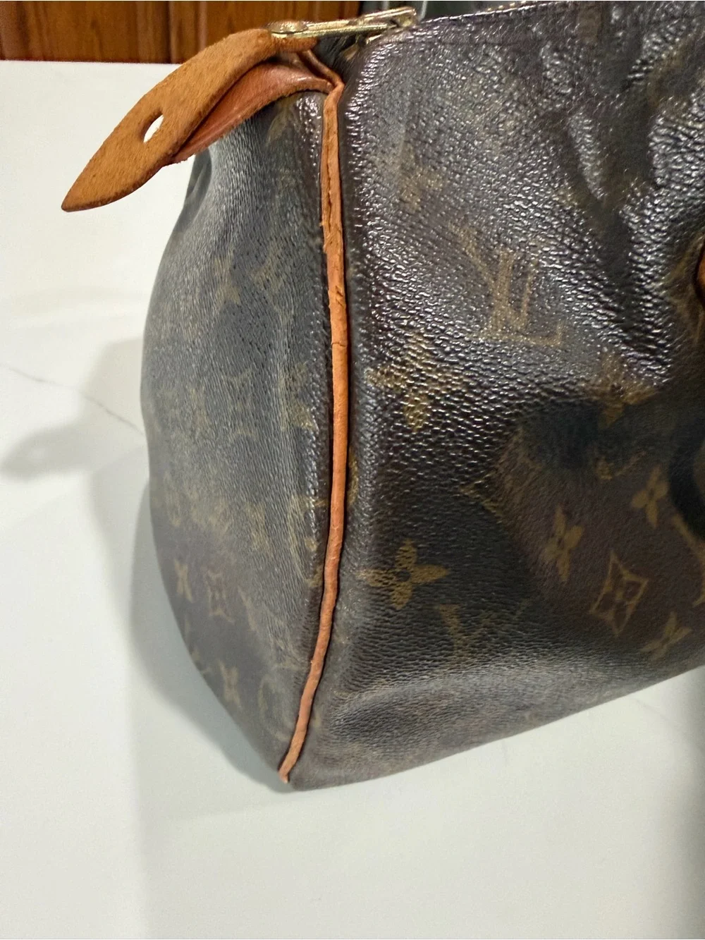 Louis Vuitton Monogram Speedy Satchel - Dark Brown & Tan
